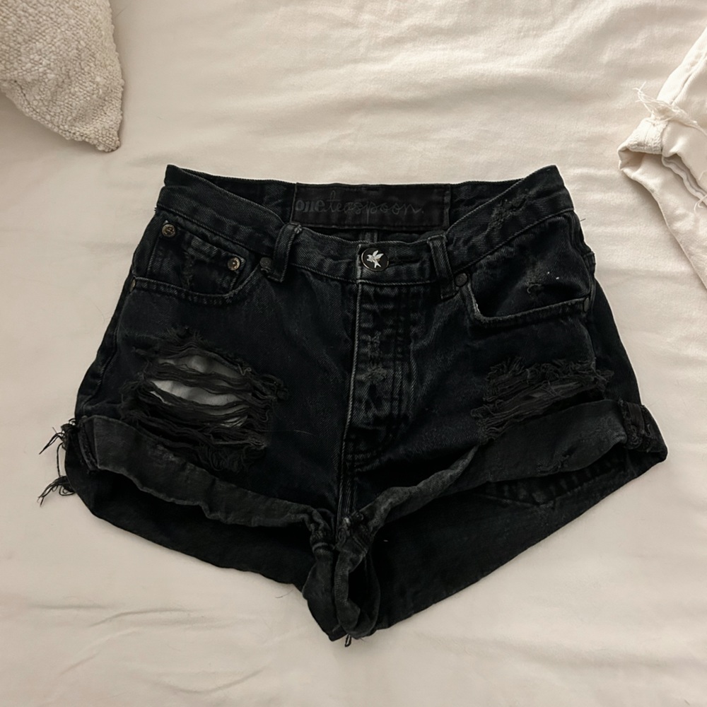 One by One Teaspoon Distressed Denim Shorts